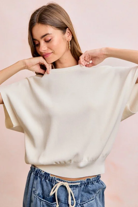 Betty-Short Dolman Sleeves Knit Top