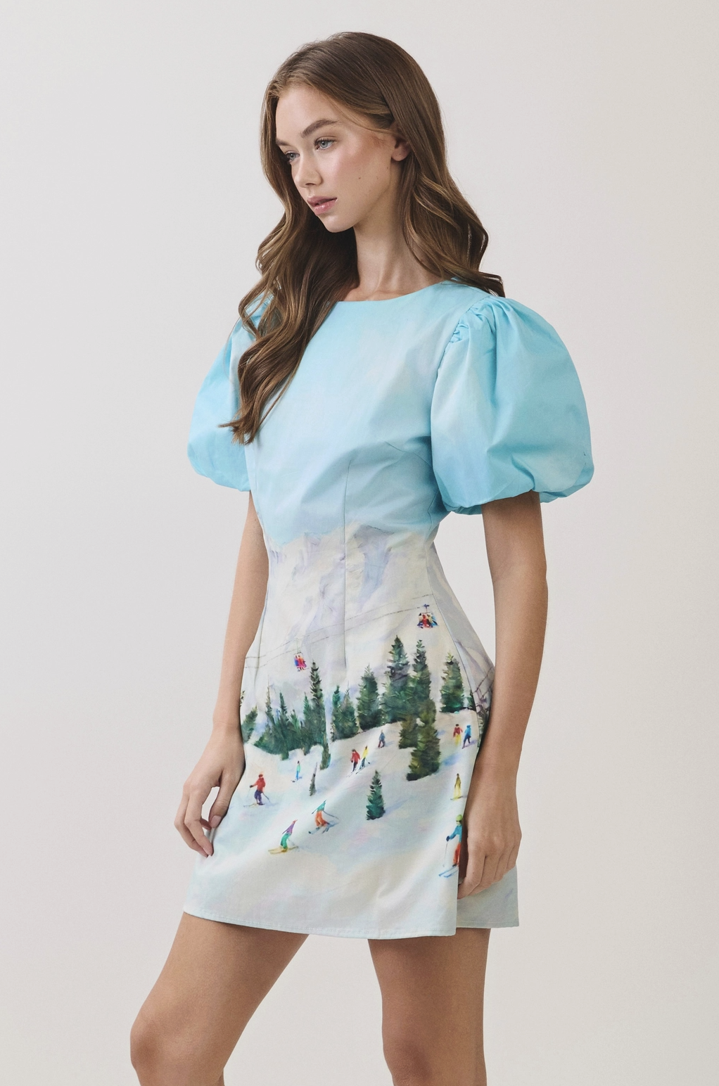 Aspen-Scenic Ski Print Mini Dress