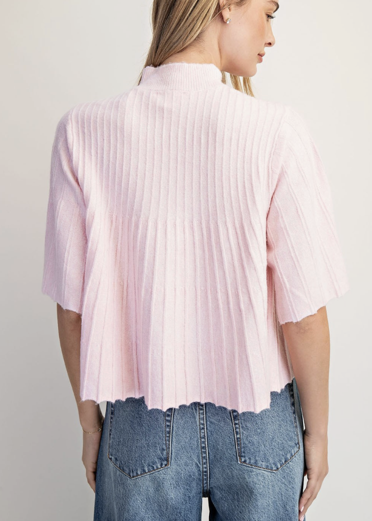 Shirley-Mock Neck Swing Sweater