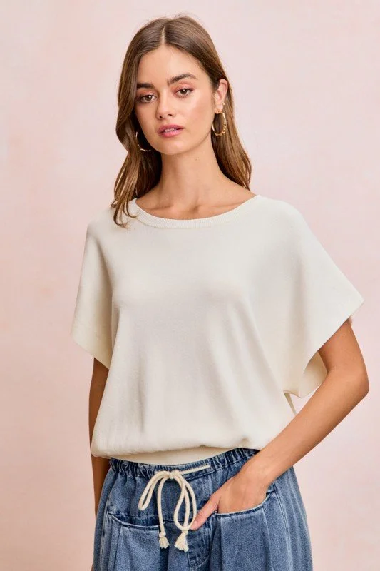 Betty-Short Dolman Sleeves Knit Top
