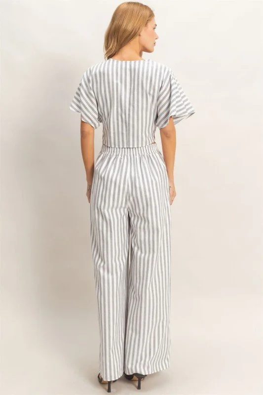 Kelsey - Striped Sleek Front Pant