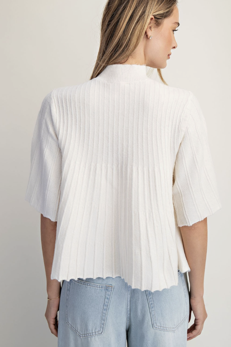 Shirley-Mock Neck Swing Sweater