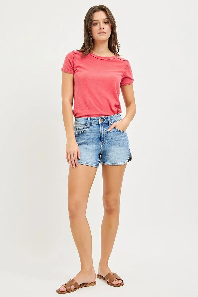 Round Hem Shorts By; Risen