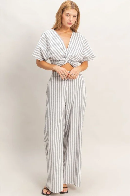 Kelsey - Striped Sleek Front Pant