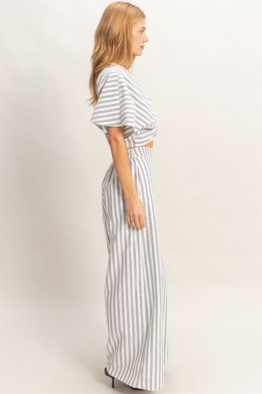 Kelsey - Striped Sleek Front Pant