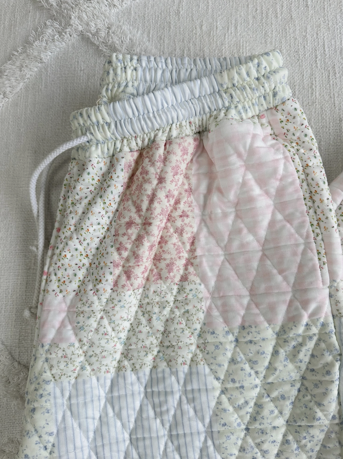 Polly-Quilted Pastel Joggers