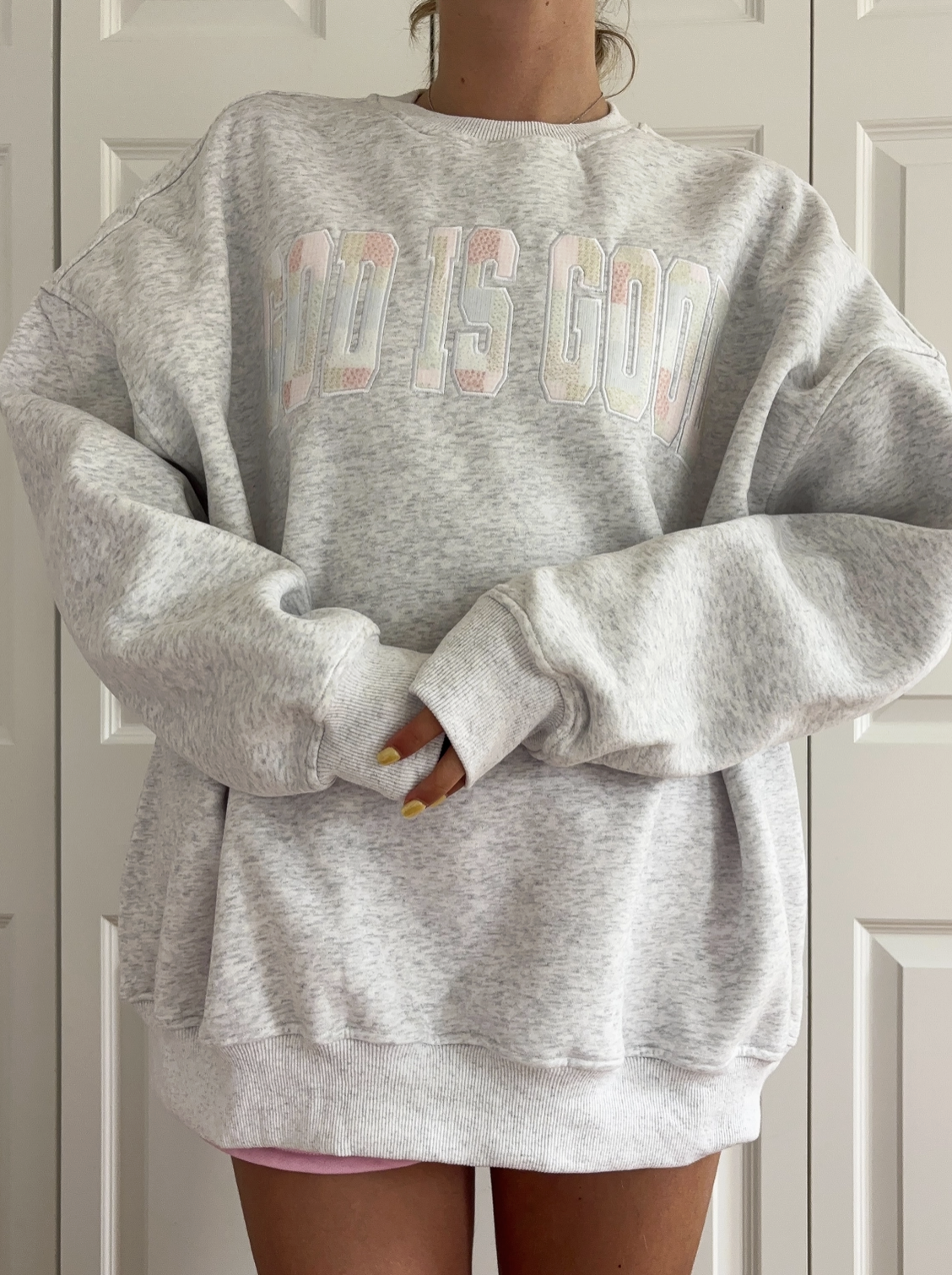 God Is Good-Embroidered Sweatshirt