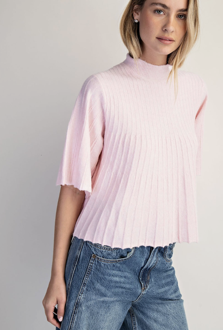 Shirley-Mock Neck Swing Sweater