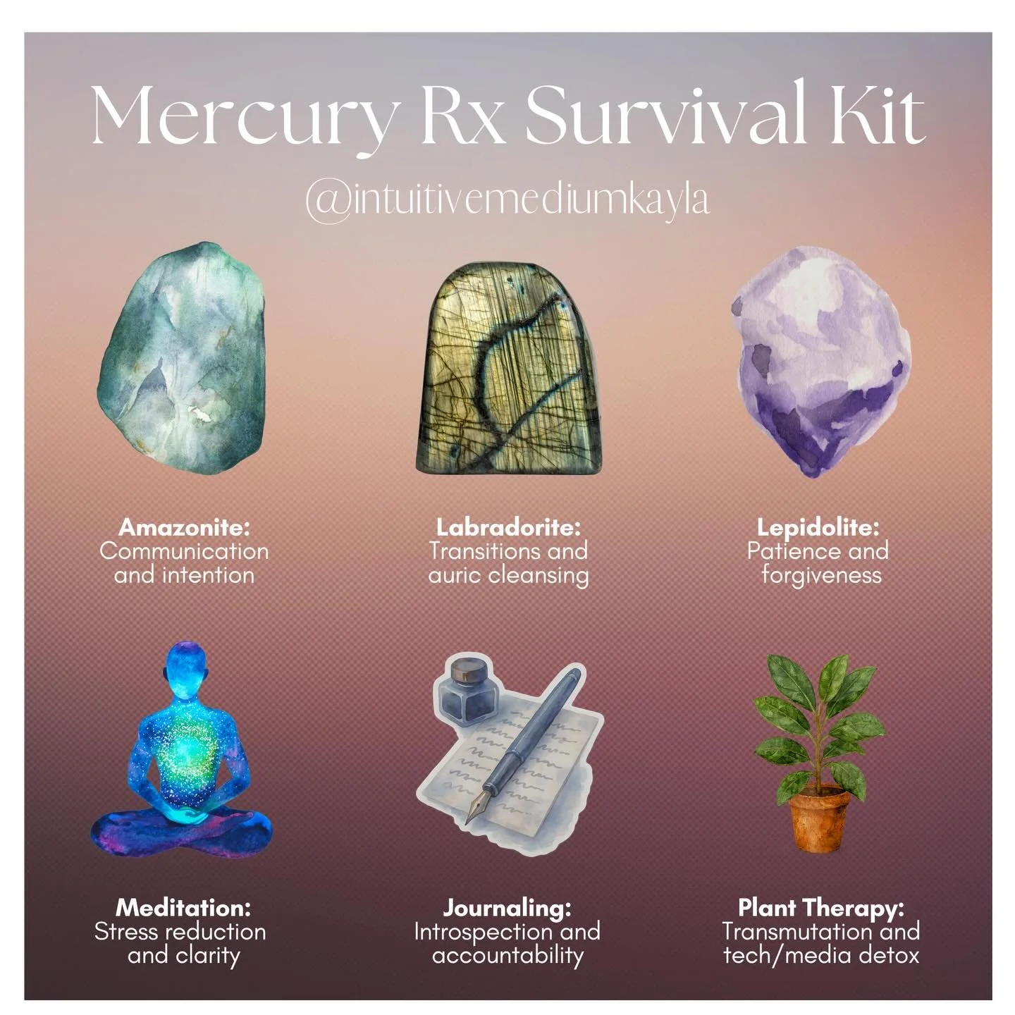 It&rsquo;s back! Gird your loins! Actually, Mercury retrograde doesn&rsquo;t have to mean chaos &mdash; it can be a reset. When communication feels foggy and tech gets glitchy, I come back to my grounding rituals:

💎 Amazonite &ndash; stone for inte