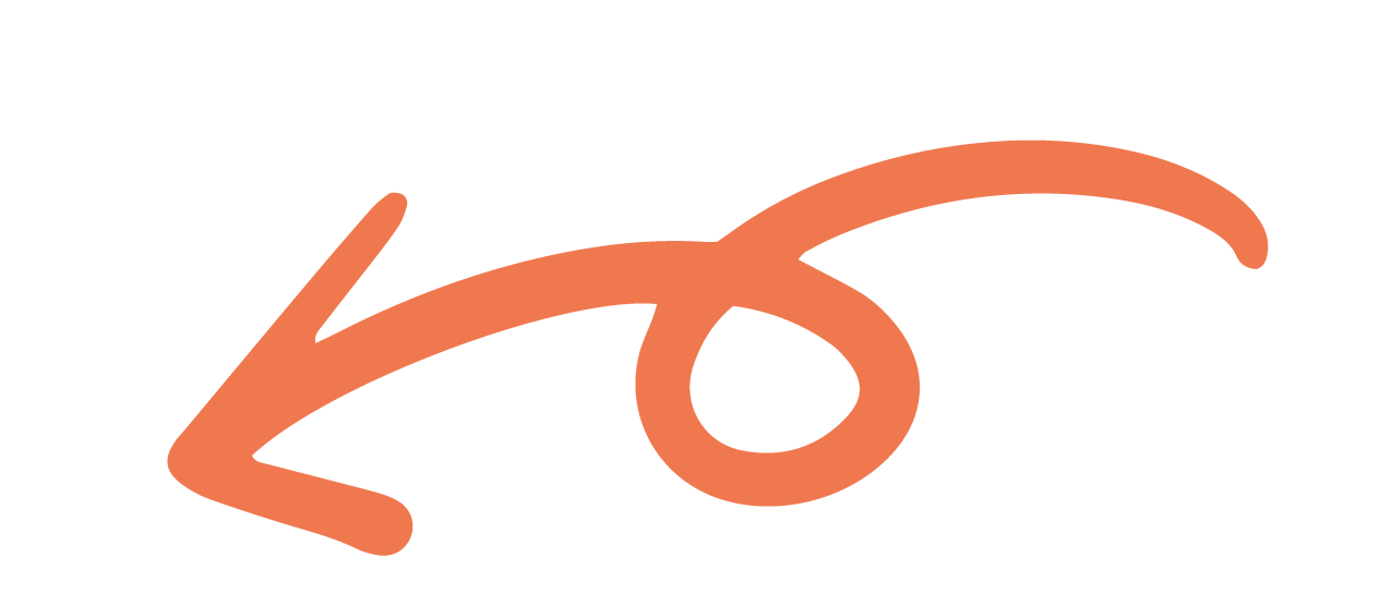 Orange curved arrow with a loop