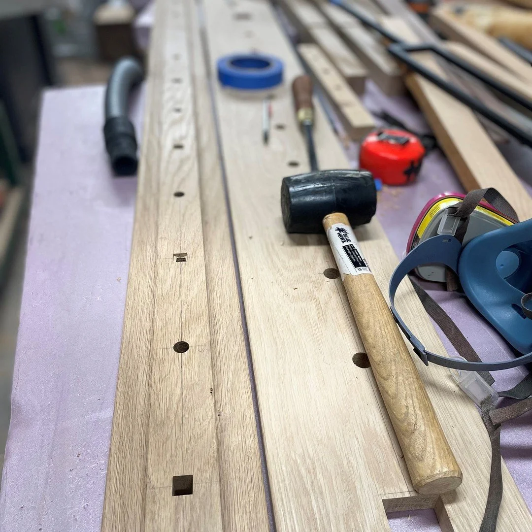 A lot of drilling and chiseling to be done on this white oak handrailing!

#woodworking #furnituredesign #finefurniture
#interiordesign #modernfurniture #design #wenatchee
#eastwenatchee #lakechelan #seattle #leavenworth
#pnw #centralwashington #west