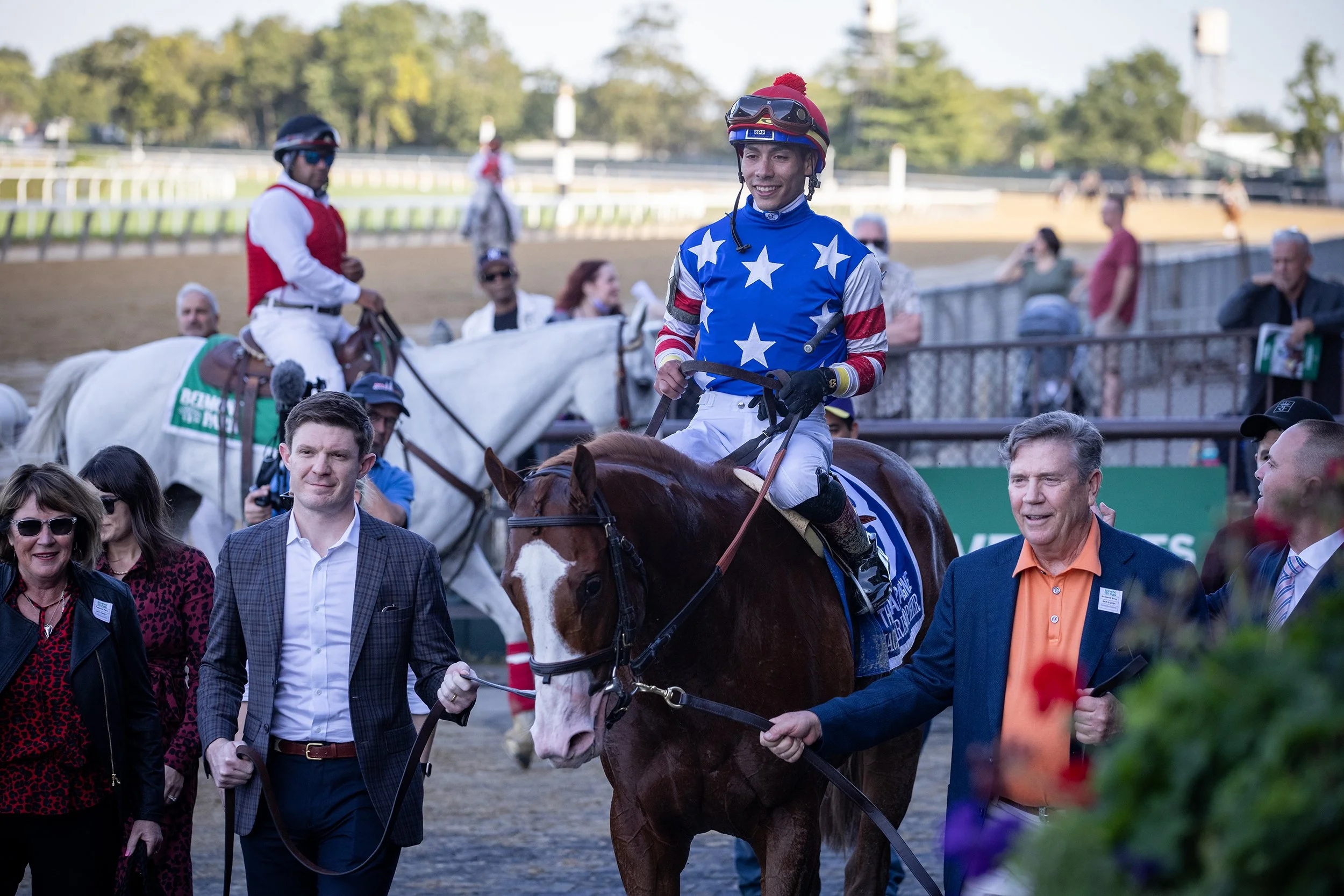 Jack Christopher and Jose Ortiz after winning the Champagne, 2021