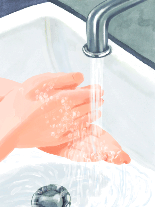 washing hands