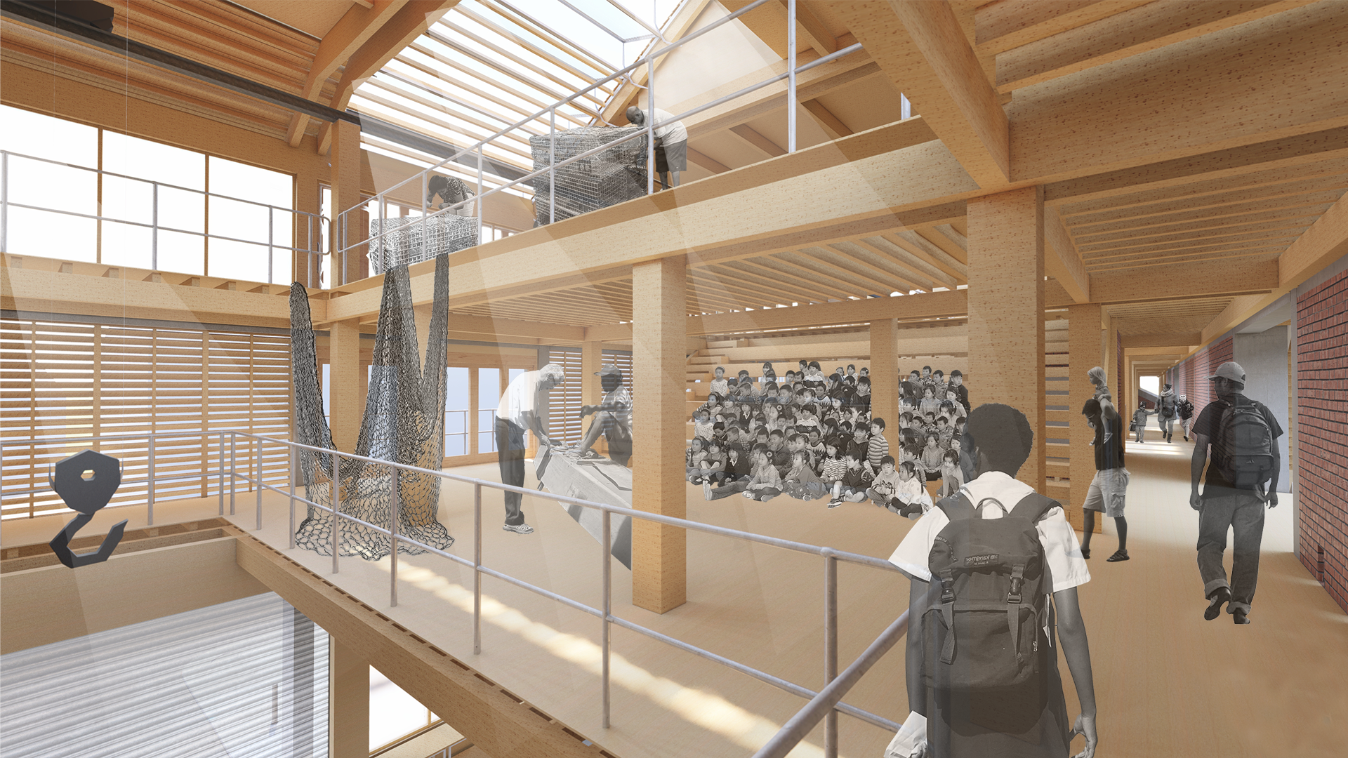 The amphitheatre in November being used for boat maintenance and training