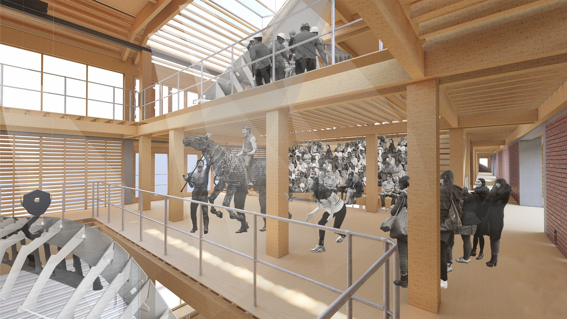 The amphitheatre in March being used for School Holiday activities