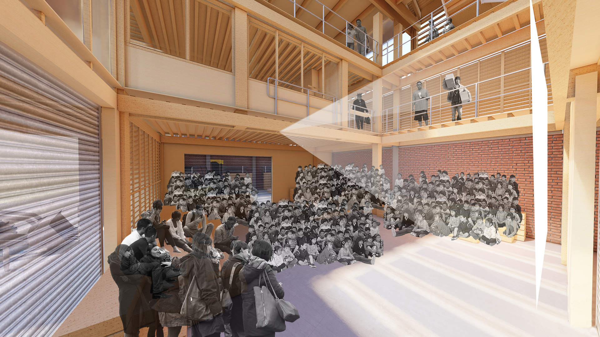 The timber drying room in the afternoon being used for after-school training programmes