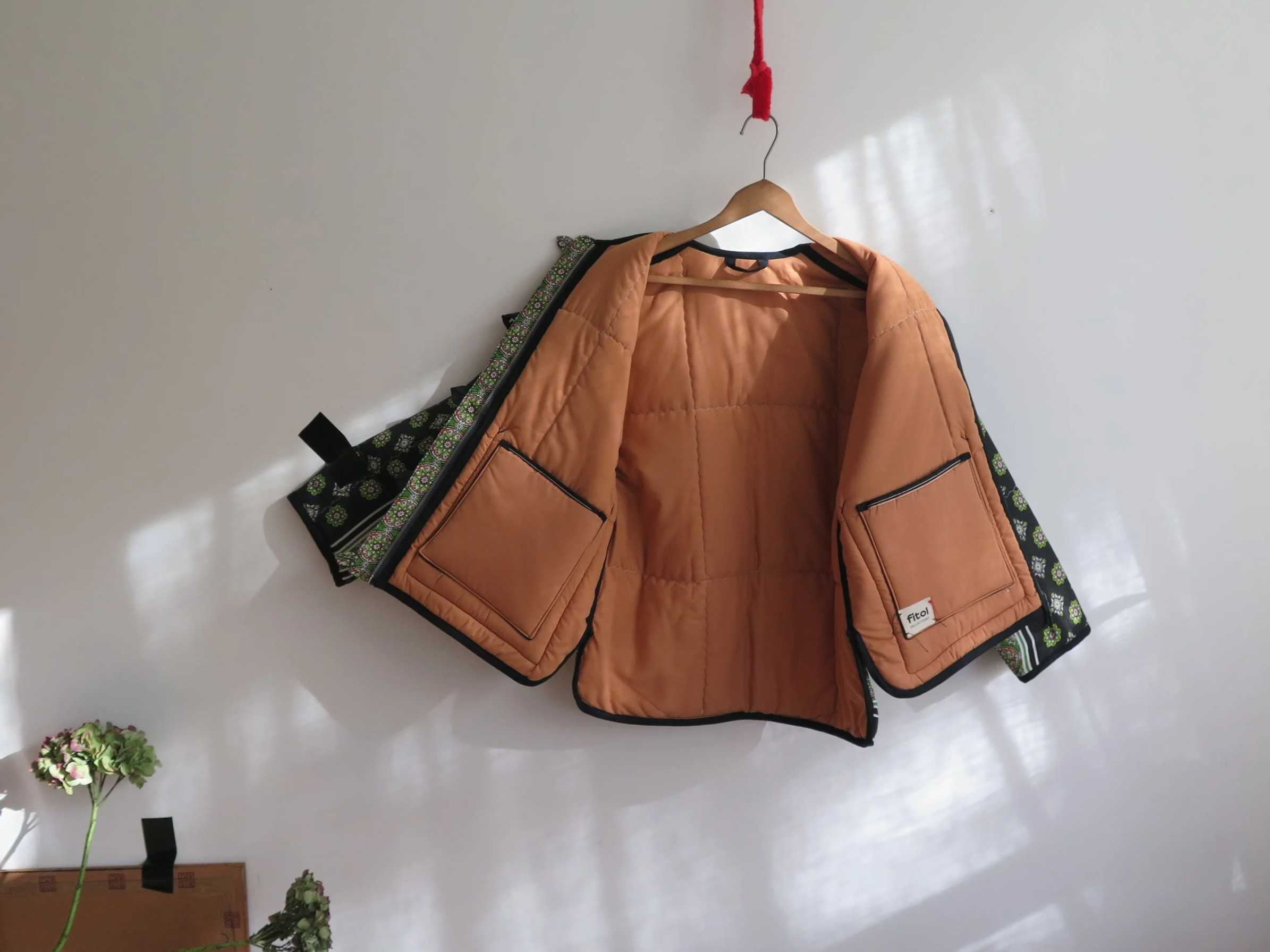 Our "GREEN PAISLEY "  Reversible Blanket Made COAT - XS/S