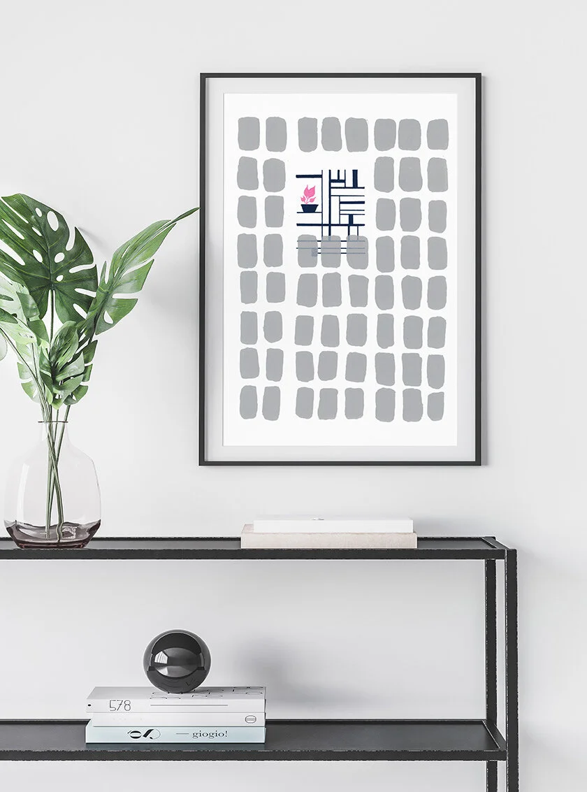 geometric plant-centric art in a stunning frame
