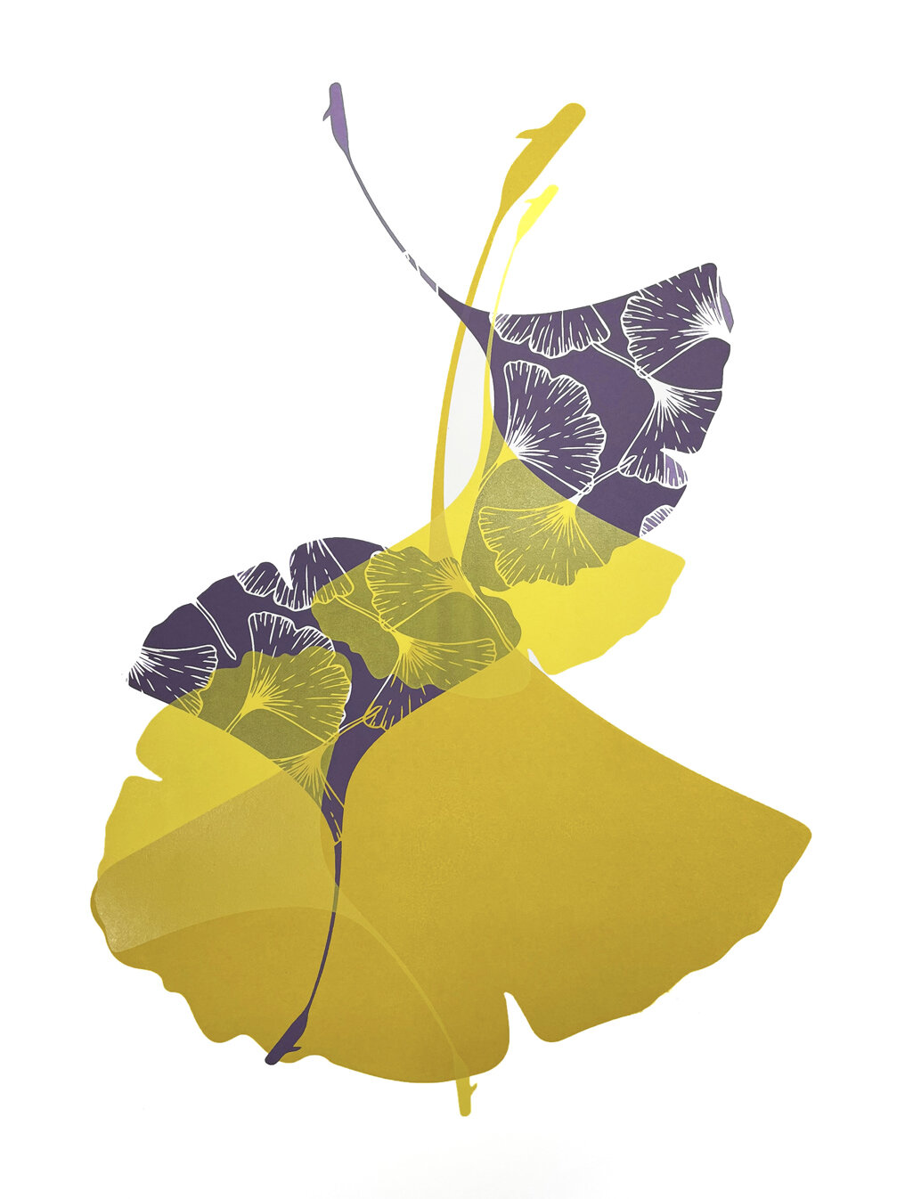   GINKGO GOLD  Silkscreen     - BUY ME -    - CLICK TO VIEW GINKGO COLLECTION -     