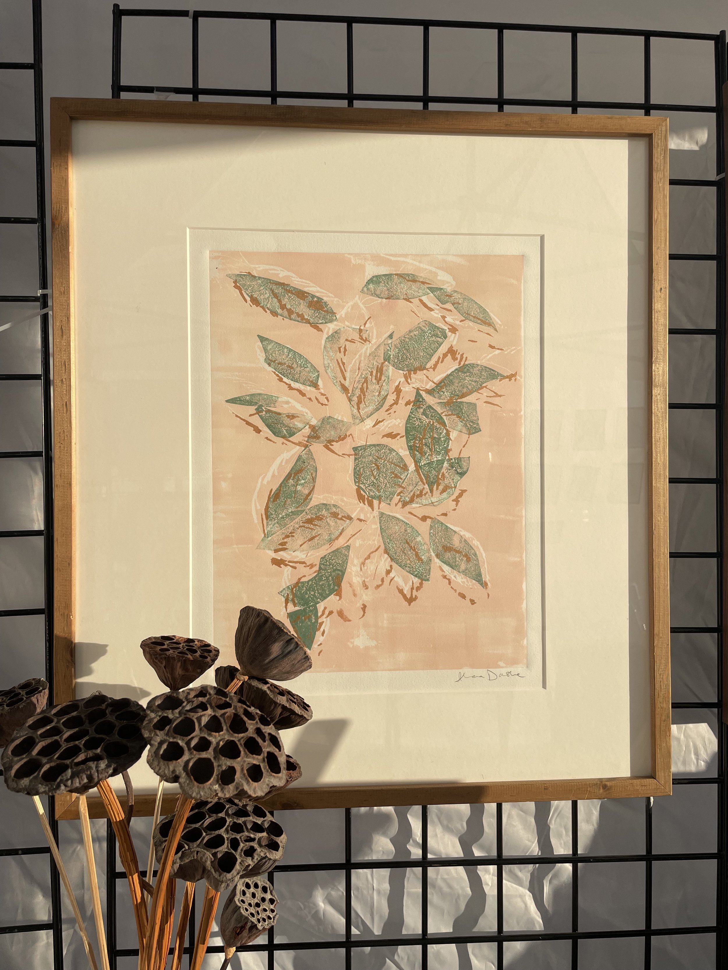 framed leaf art in pretty lighting (Copy)