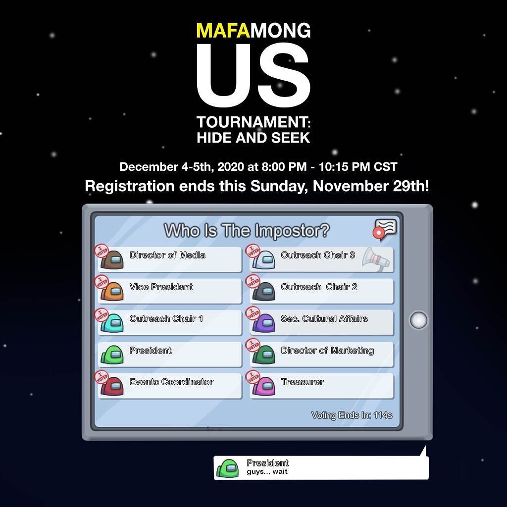 Who&rsquo;s the Impostor? Join us in a game of MAFAmong Us! Registration ends THIS SUNDAY, November 29th!