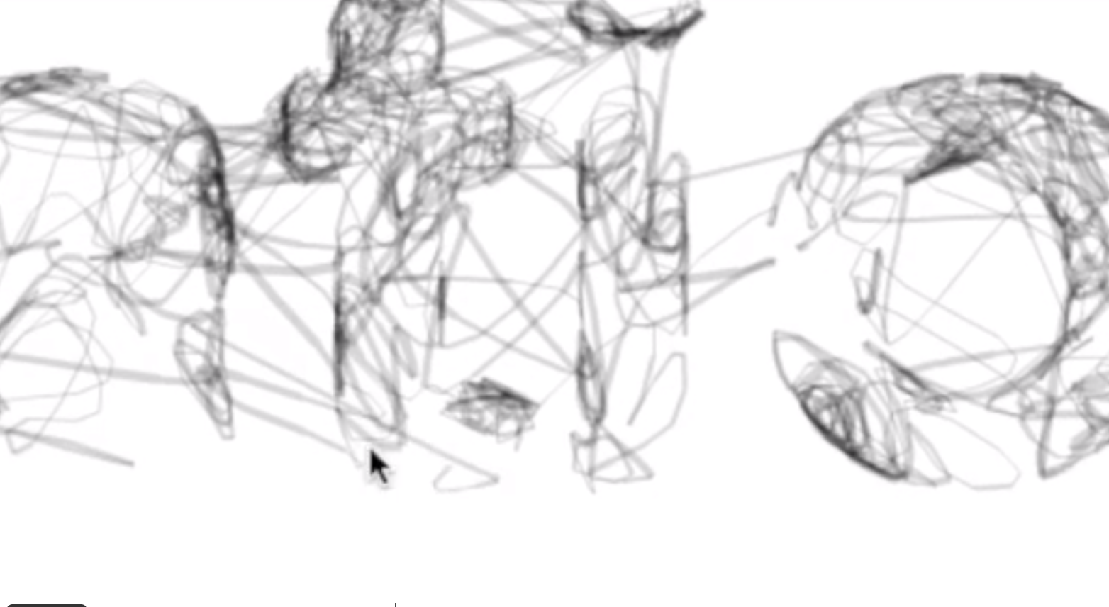 Unravel - Mouse over to gradually reveal a word.  Continuous line that could sense the boundary of the letters and bounce off.   