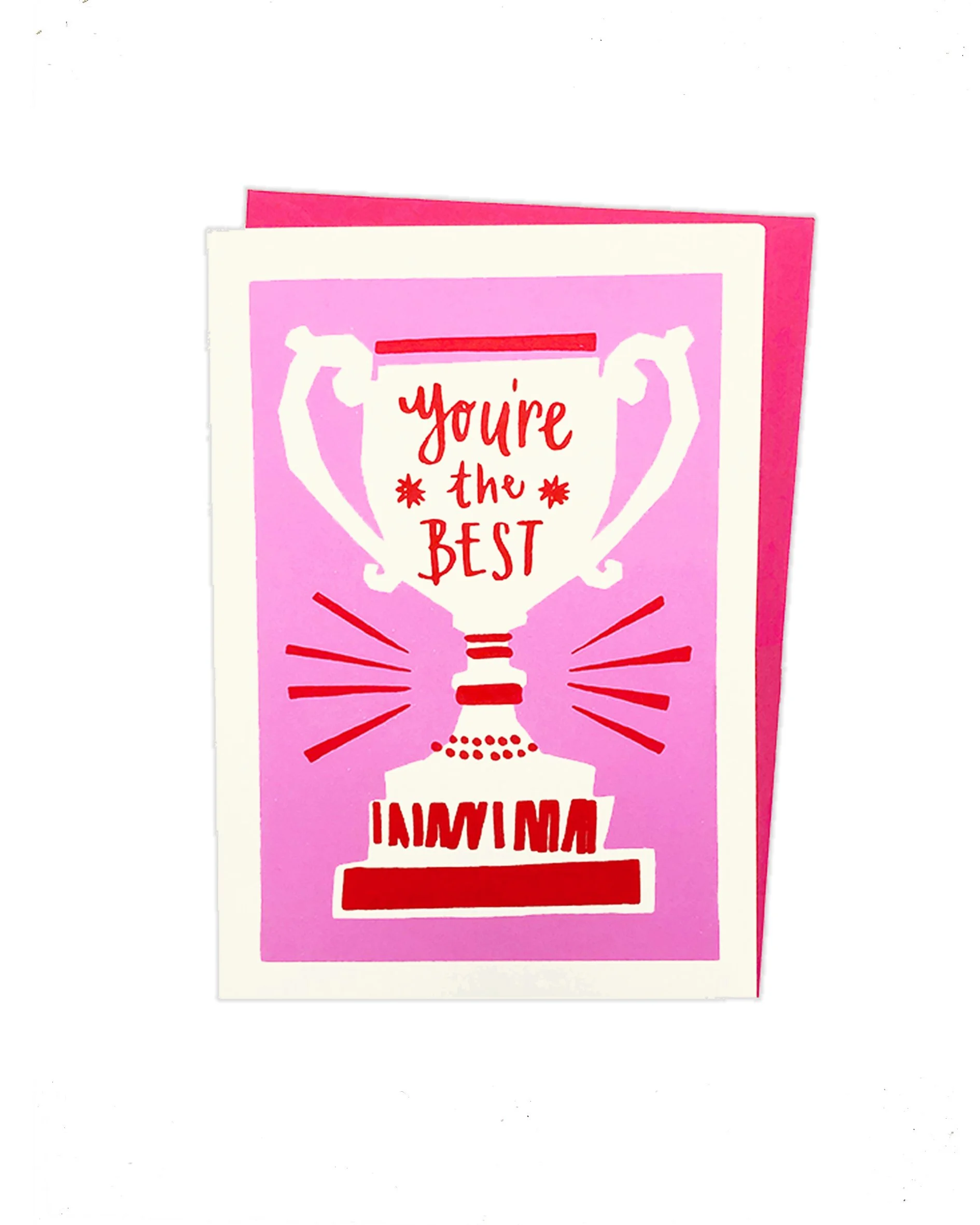 Zoe Murphy screen printed cards - Trophy in pink.jpg