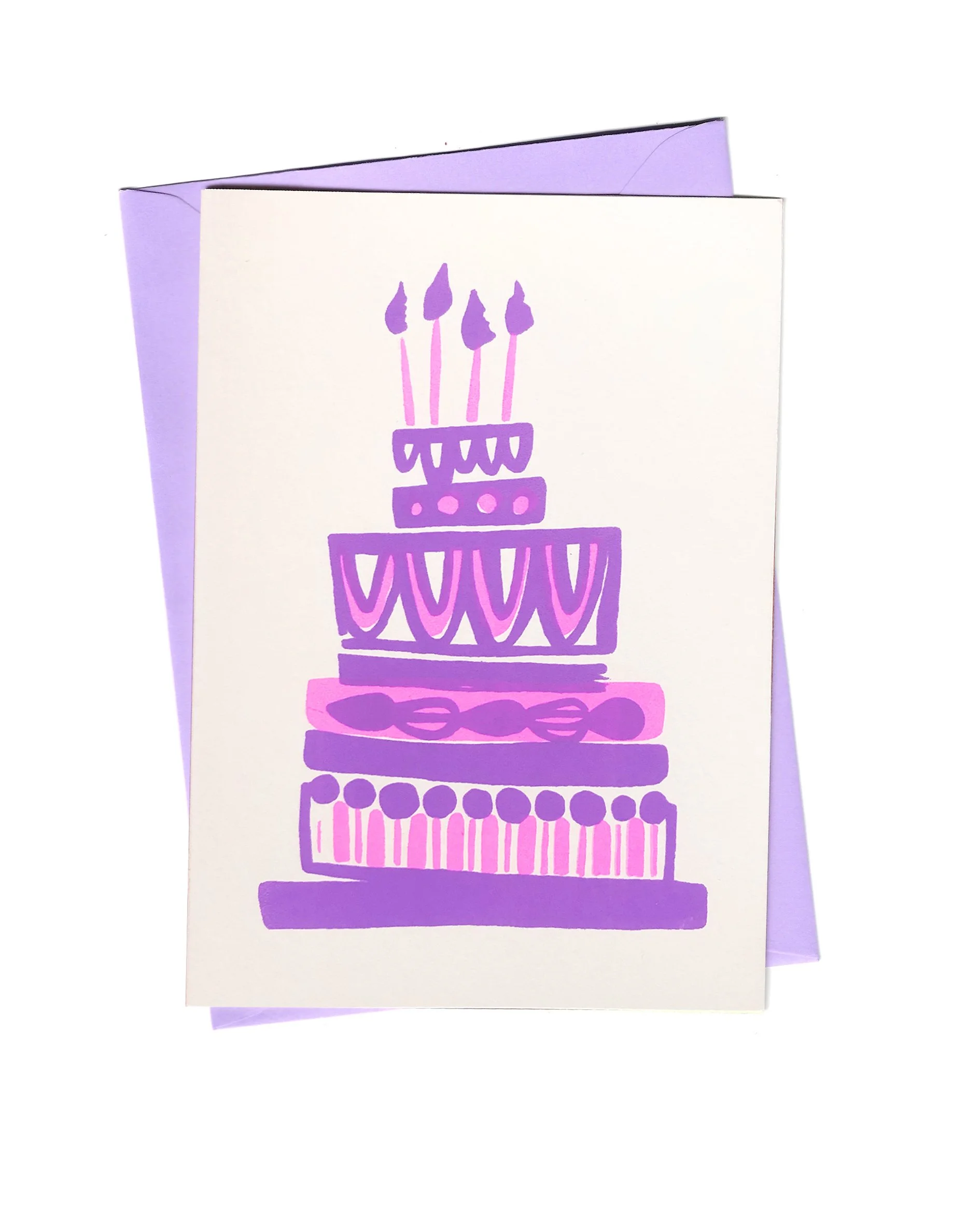 Cake - Screen printed greeting card