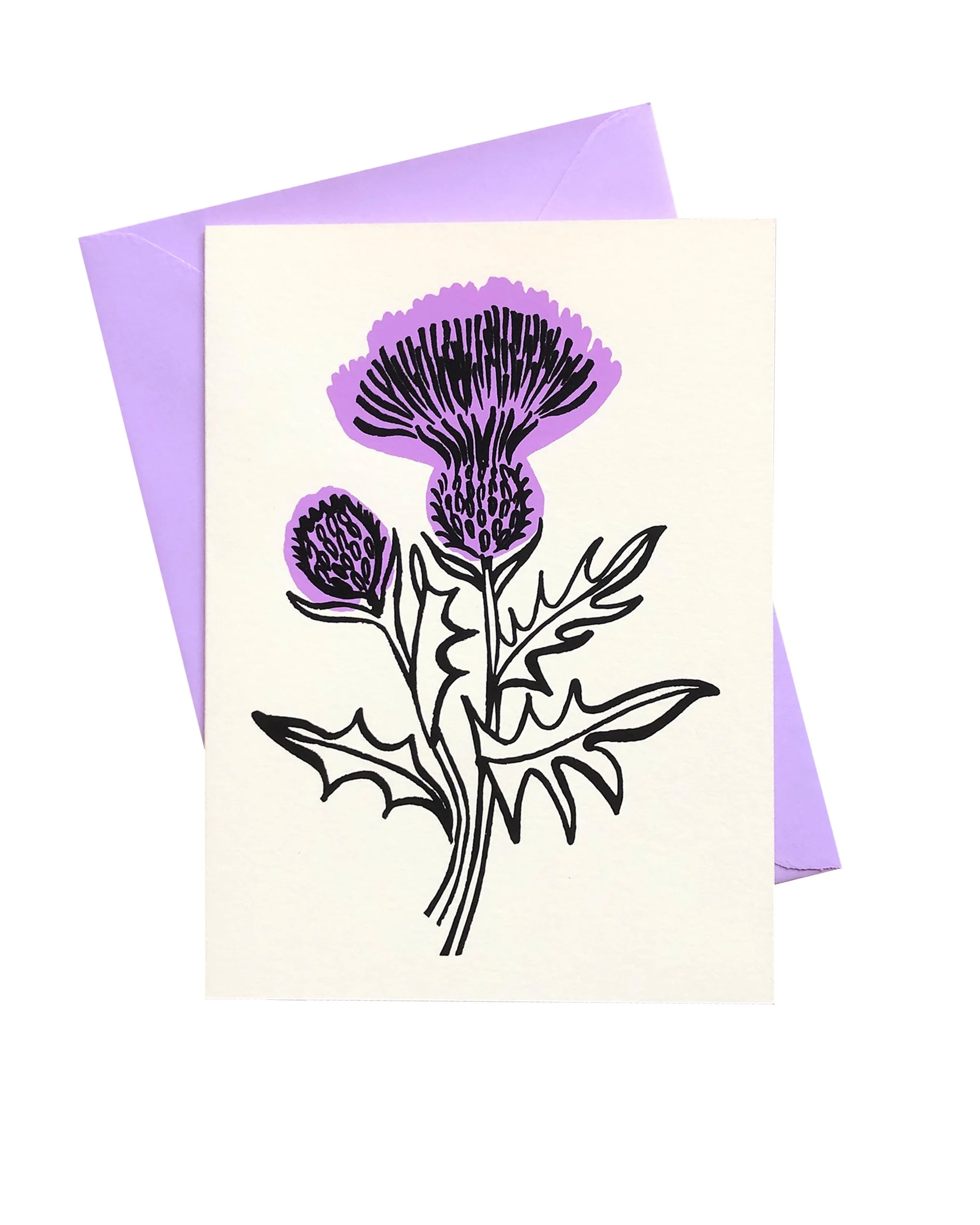 Thistle - Screen printed greeting card