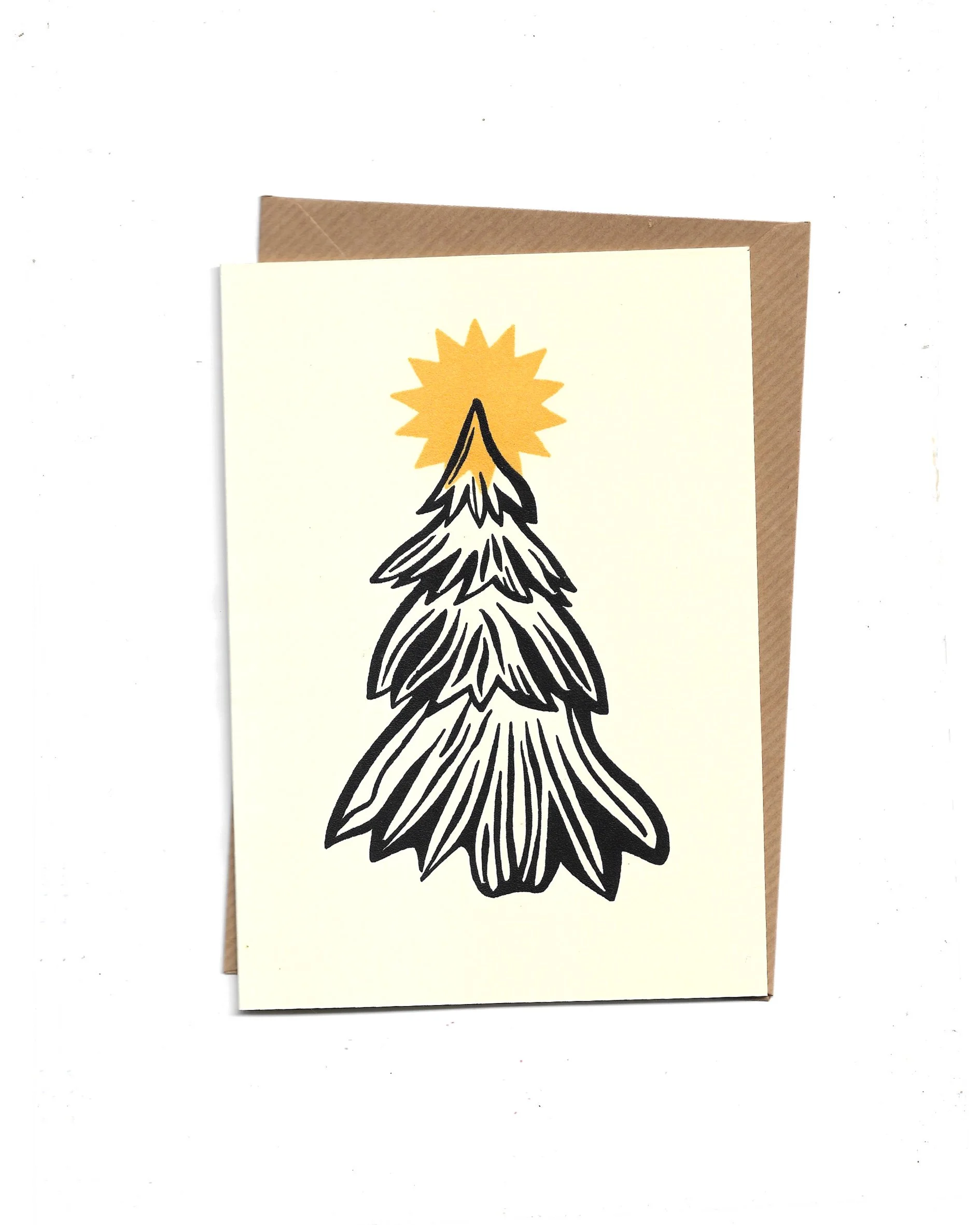 Christmas Tree Black - Screen printed greeting card.jpg