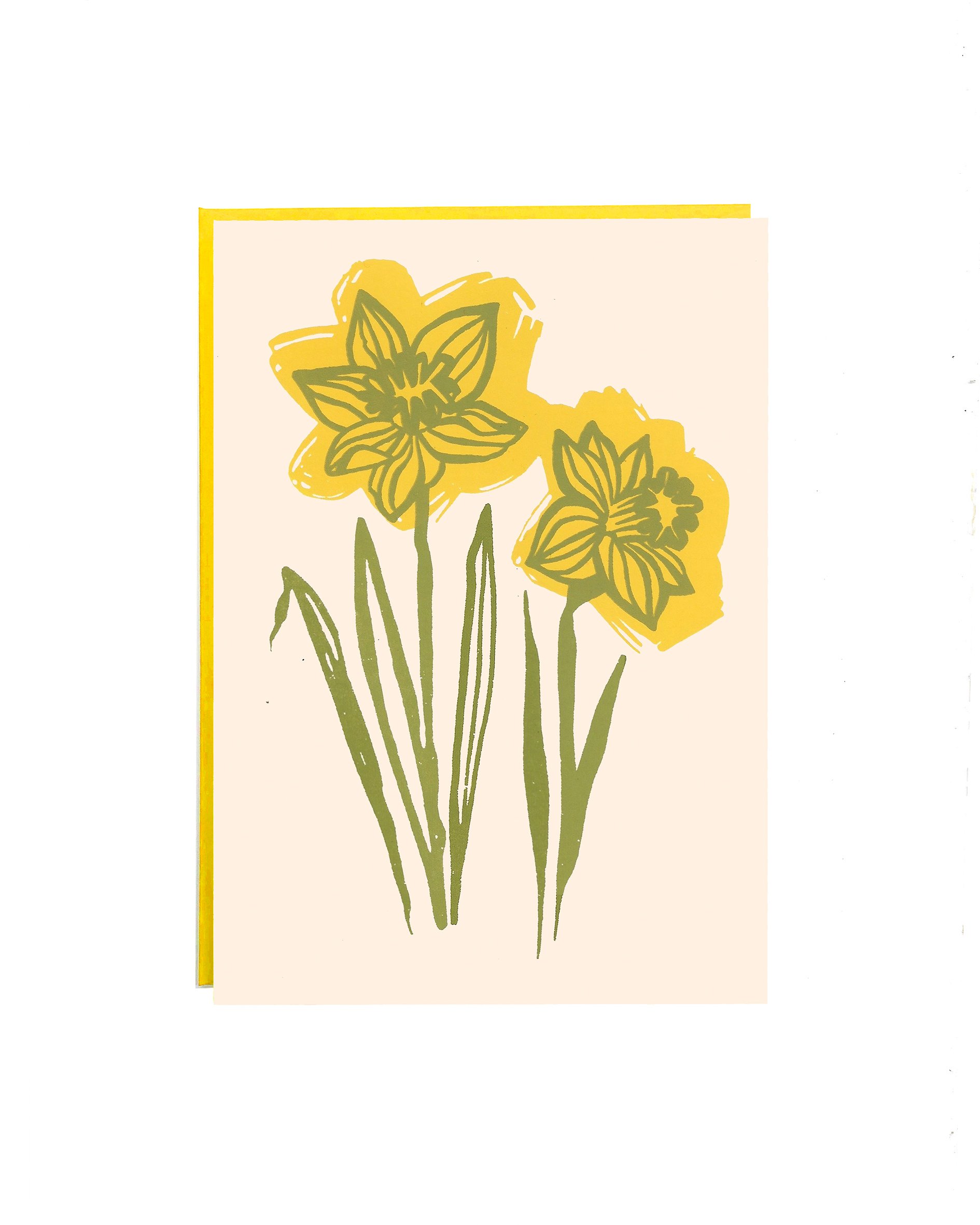 Zoe Murphy screen printed cards - Daffodil in yellow.jpg