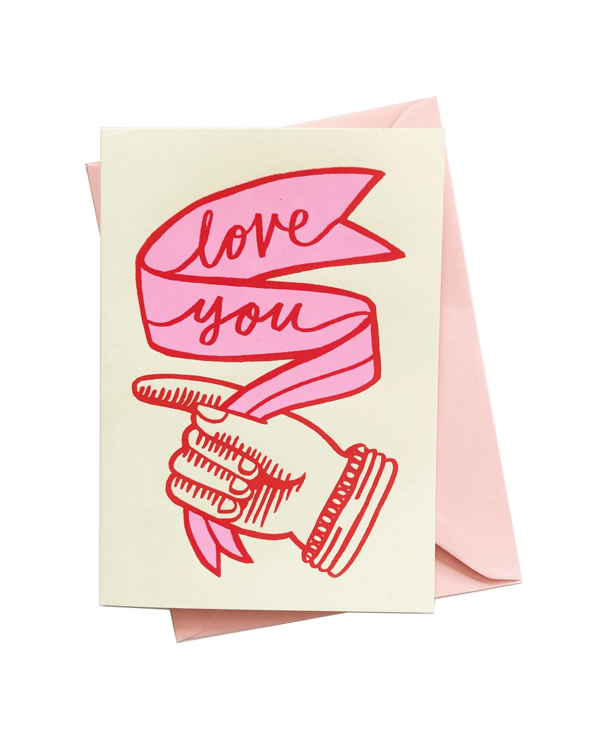 Love You - Screen printed greeting card