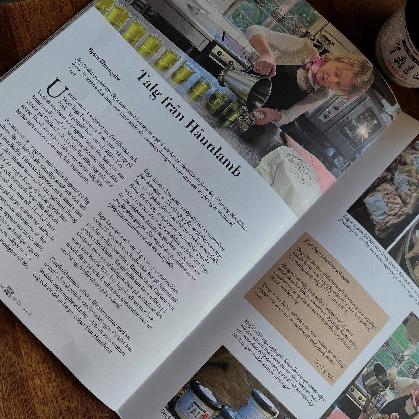 Tusen tack utgivare och redaktionen p&aring; Hornfar.se, som &auml;r Gutef&aring;rAkademins medlemstidning 🗞️, f&ouml;r den fina artikeln. Och s&aring; kul att f&aring; g&ouml;ra en s&aring; unik produkt som TALG H&Aring;NNLAMB 🐏

Snart finns produ