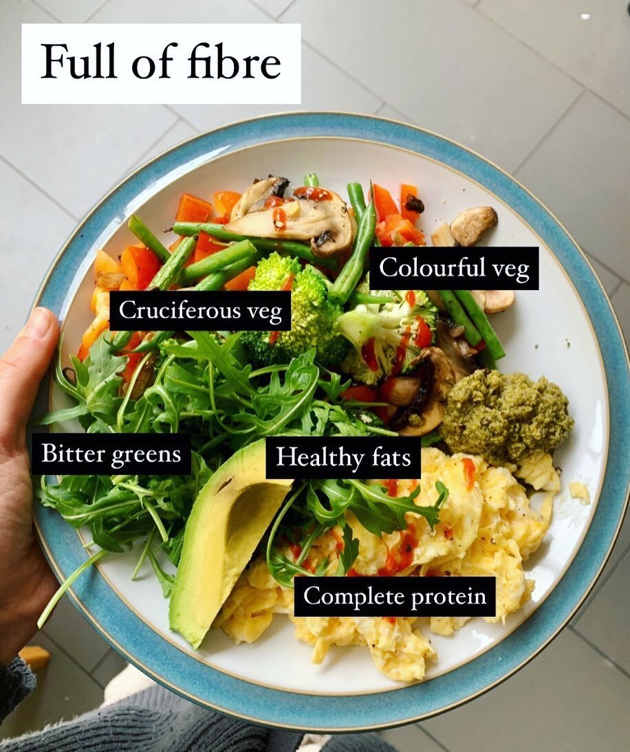 What do your breakfasts look like? 

Healthy fats + proteins to slow digestion, balance blood sugar levels and release satiety hormones (keeping you full for longer).

Bitter greens stimulate digestive enzymes in gut and help you break down food and 