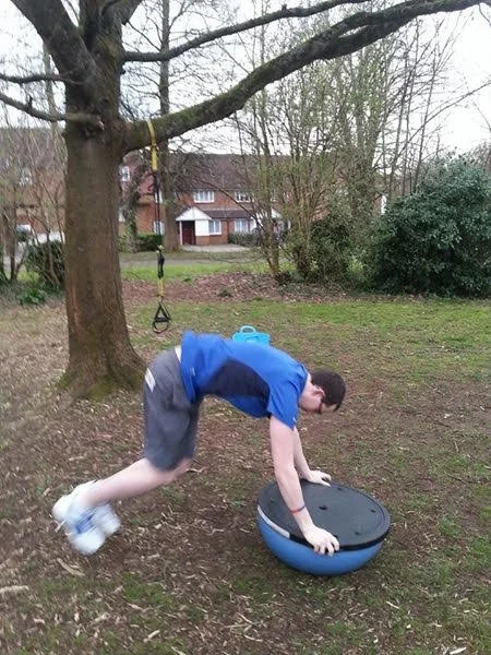 Bosu ball training doing a burpee
