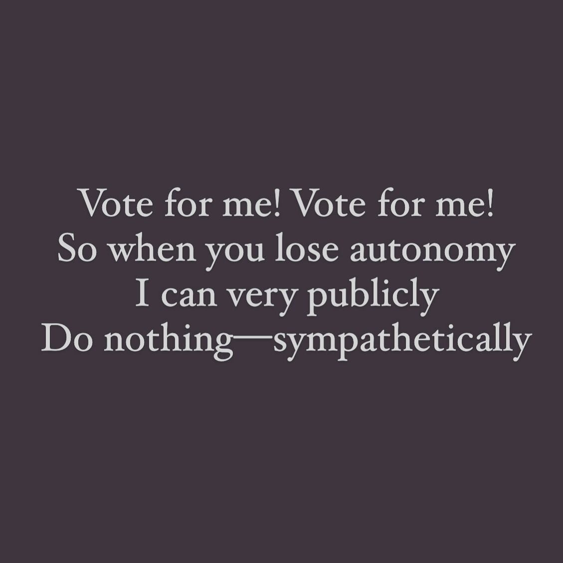 Vote for Me!

#poetry #poetsofinstagram #roevwade #abortion #scotus #democrats #cynic