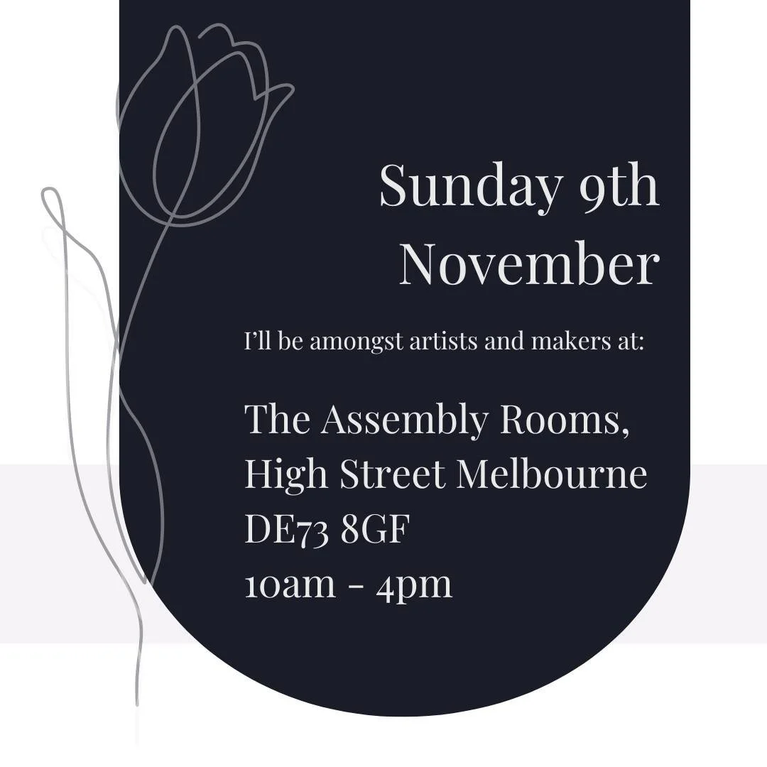 🌷MARKET DAY!  Sunday 9th November 🌷

I'll be at The Assembly Rooms in Melbourne with @makers_street this Sunday.  I love Melbourne, so am very much looking forward to being there - do pop by say hello and look at my new makes!

We'll be there 10am 