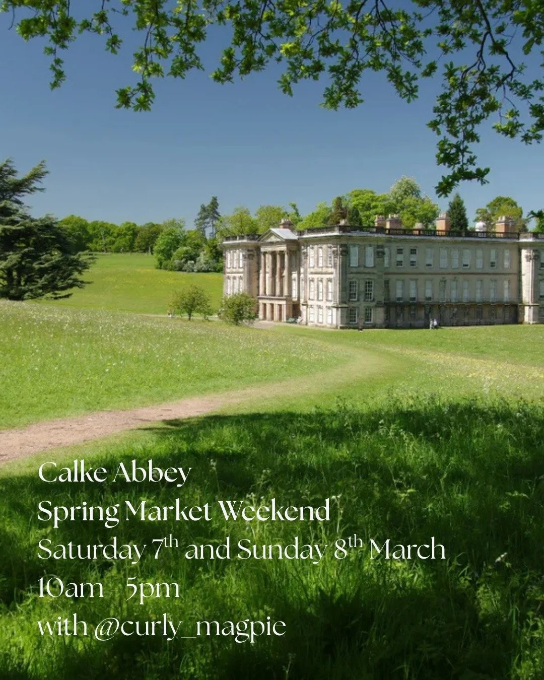 🌞 T H I S  W E E K E N D 🌞

I'll be at the beautiful National Trust Calke Abbey with their Spring Market weekend hosted by @curly_magpie .  Find me and many other fellow artists and artisans in the Riding School between 10am and 5pm both Saturday 7