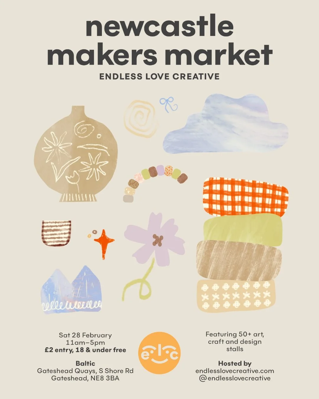 ✨ Woo hoo! Newcastle here we come! ✨

Yes, it's @endlesslovecreative at the one and only @balticgateshead on Saturday 28th February.  Yes, you read that right - we're at the wonderful Baltic Centre for Contemporary Art.  How lucky are we?

Scroll to 