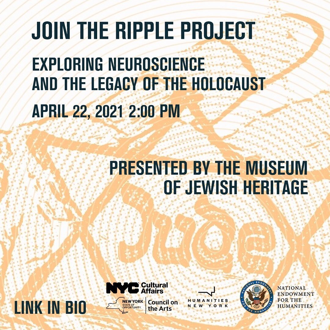 We are honored to announce that #TheRippleProject ONE #film will be featured in a special (remote) event hosted by The Museum of Jewish Heritage on Thursday April 22, 2021 / Time (Eastern Time) 2:00 PM &ndash;  3:00 PM. - SIGN UP LINK IN BIO-

HERE I