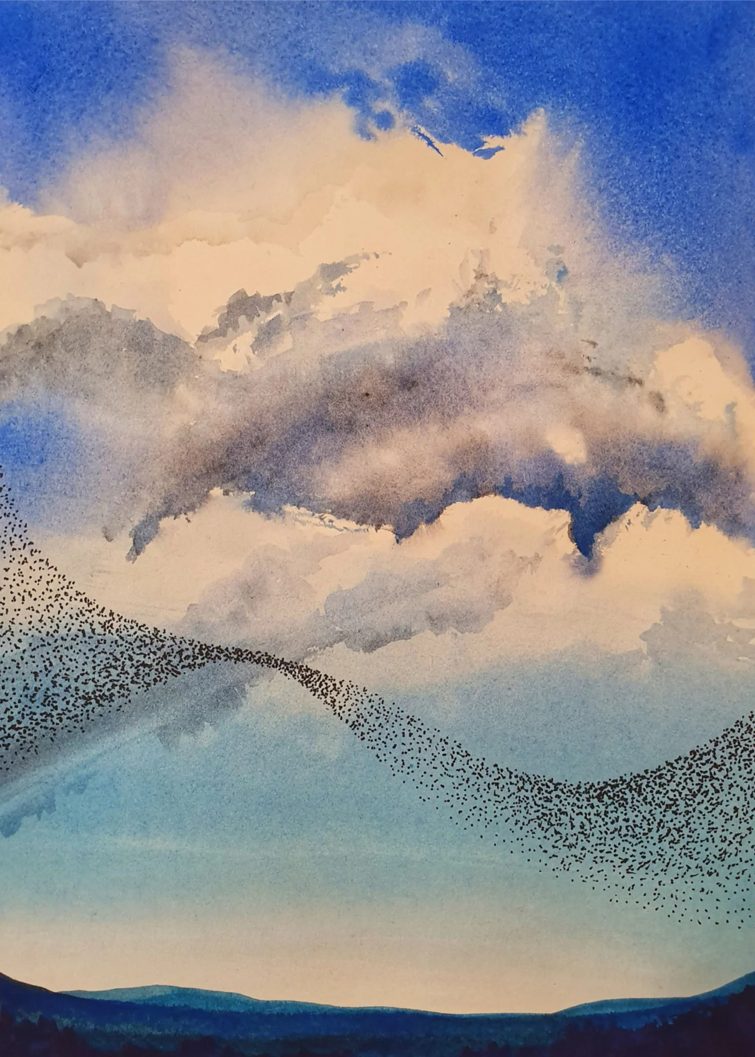 KathWilliamsBlueSkyMurmuration-5 x 7in.jpg