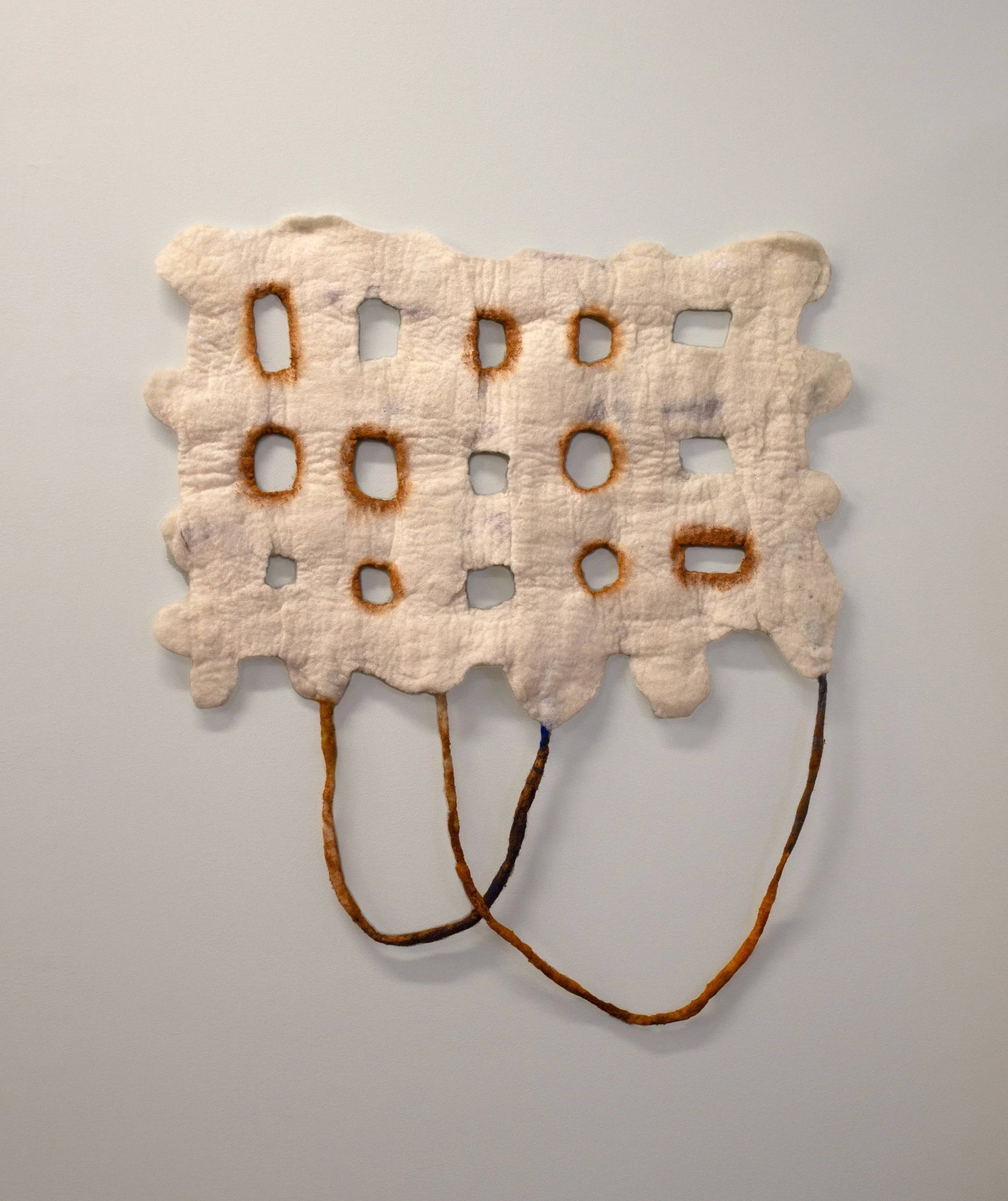 Untitled (map). Wool, synthetic wool, clay.