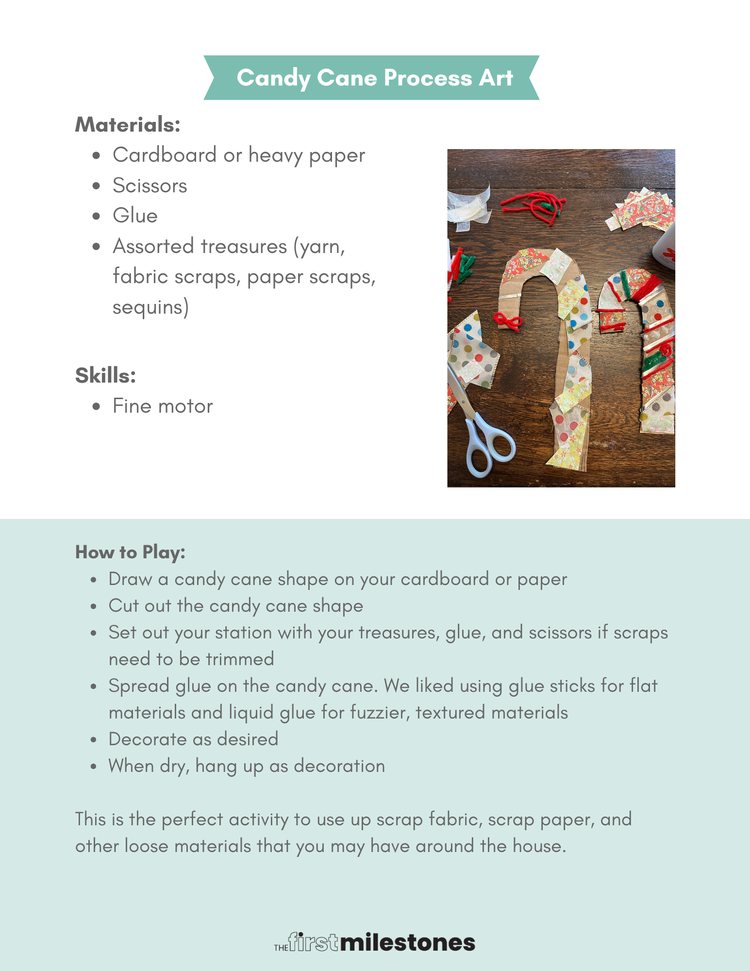 Candy Cane Process Art — The First Milestones