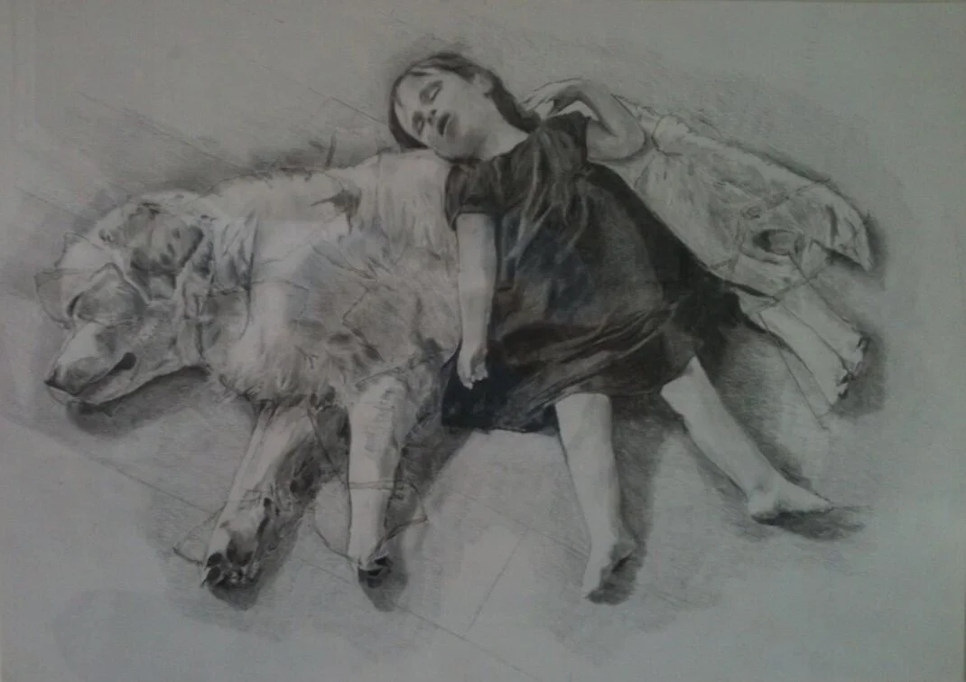 Toddler and dog