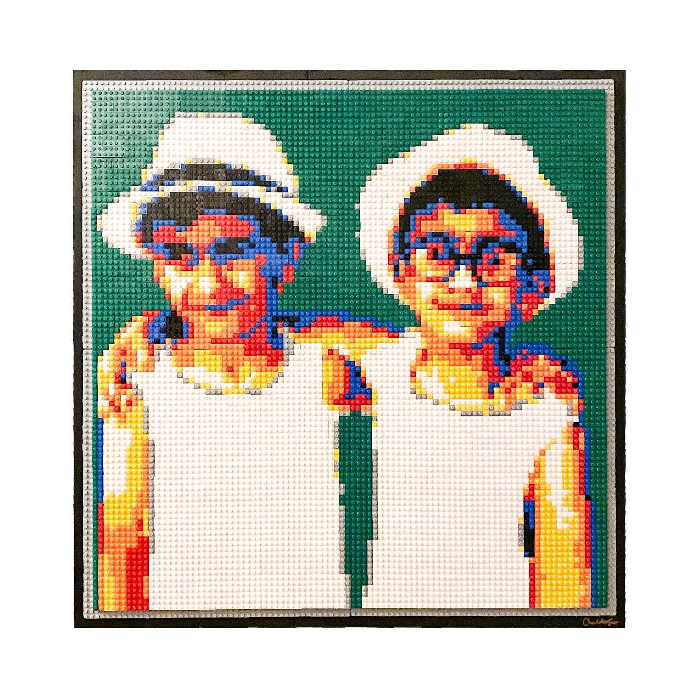 Commission piece for two twin boys 👬
Swipe ➡️ to see process, in situ &amp; the original photograph ☺️❤️ 
Please let me know what you think in the comments below ✨

#twins #love #twinsofinstagram #twinning #twinbrothers #legoart  #twinstagram #broth