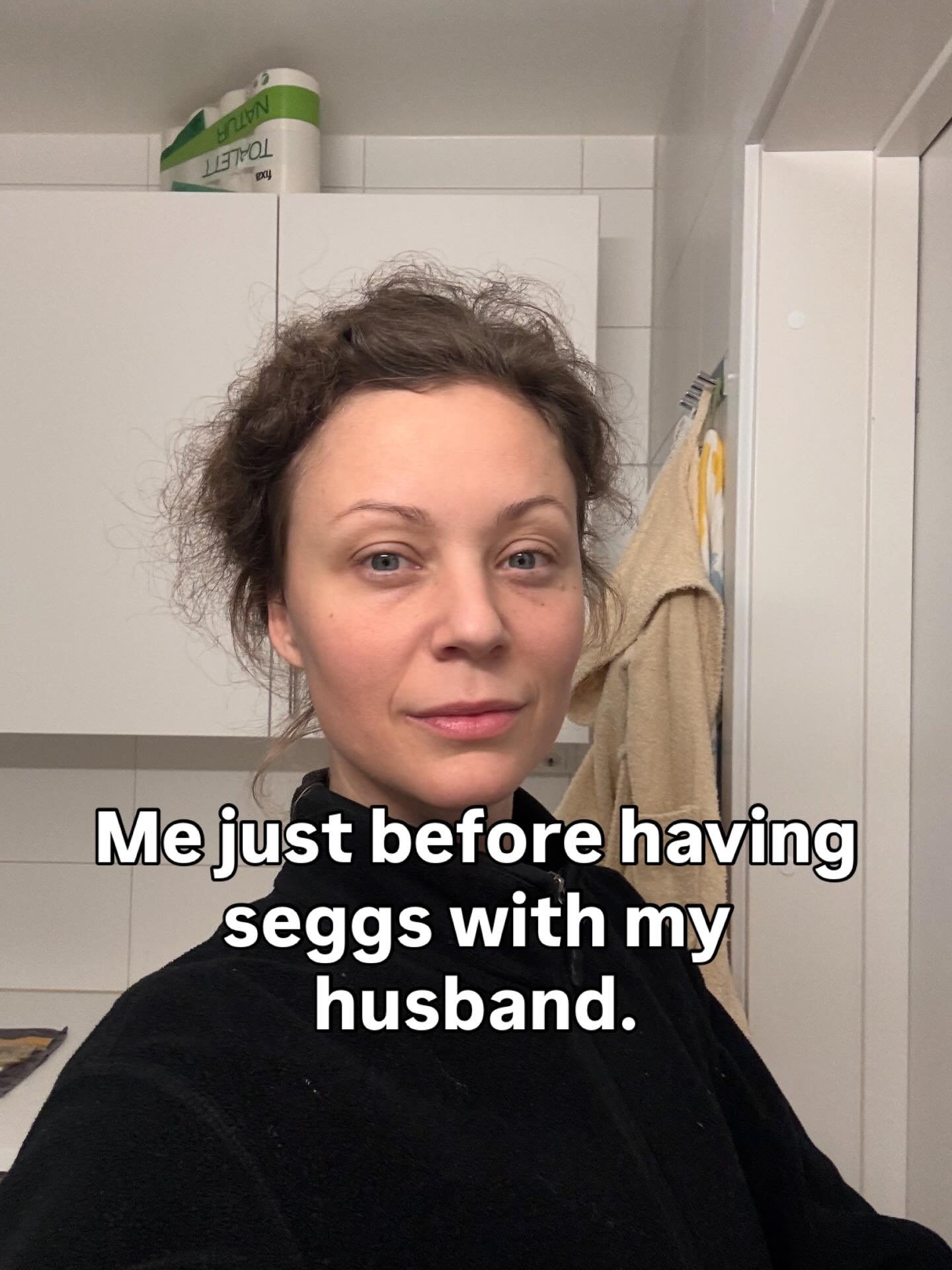 Normalizing unglamorous seggs in the busyness of a life that feels like Groundhog Day most weeks. 

4th day in a row my husband and I are intimate 💦

If I needed to look perfekt or have the perfect conditions for seggs, it would never happen. 

Infa