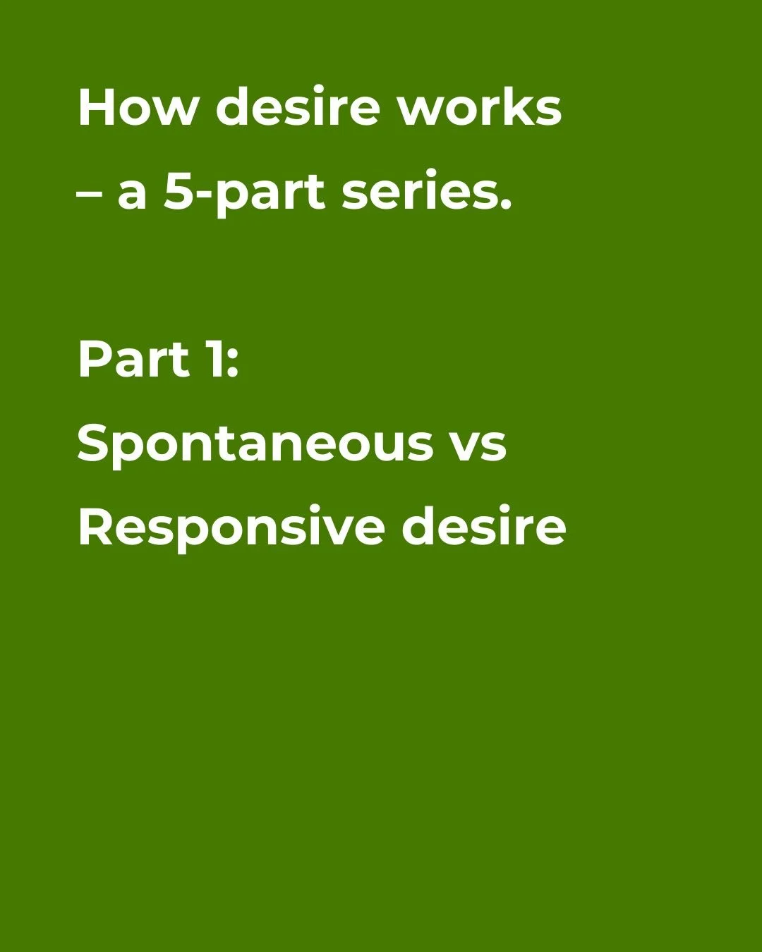 Here to educate on and normalize how desire works! 👆

Stick around for part 2-5! You&rsquo;ll learn so much 💡

Hi 👋 if we haven&rsquo;t met before, I&rsquo;m @erikaalsborn , women&rsquo;s pleasure and seggs coach, expert in all things female seggs