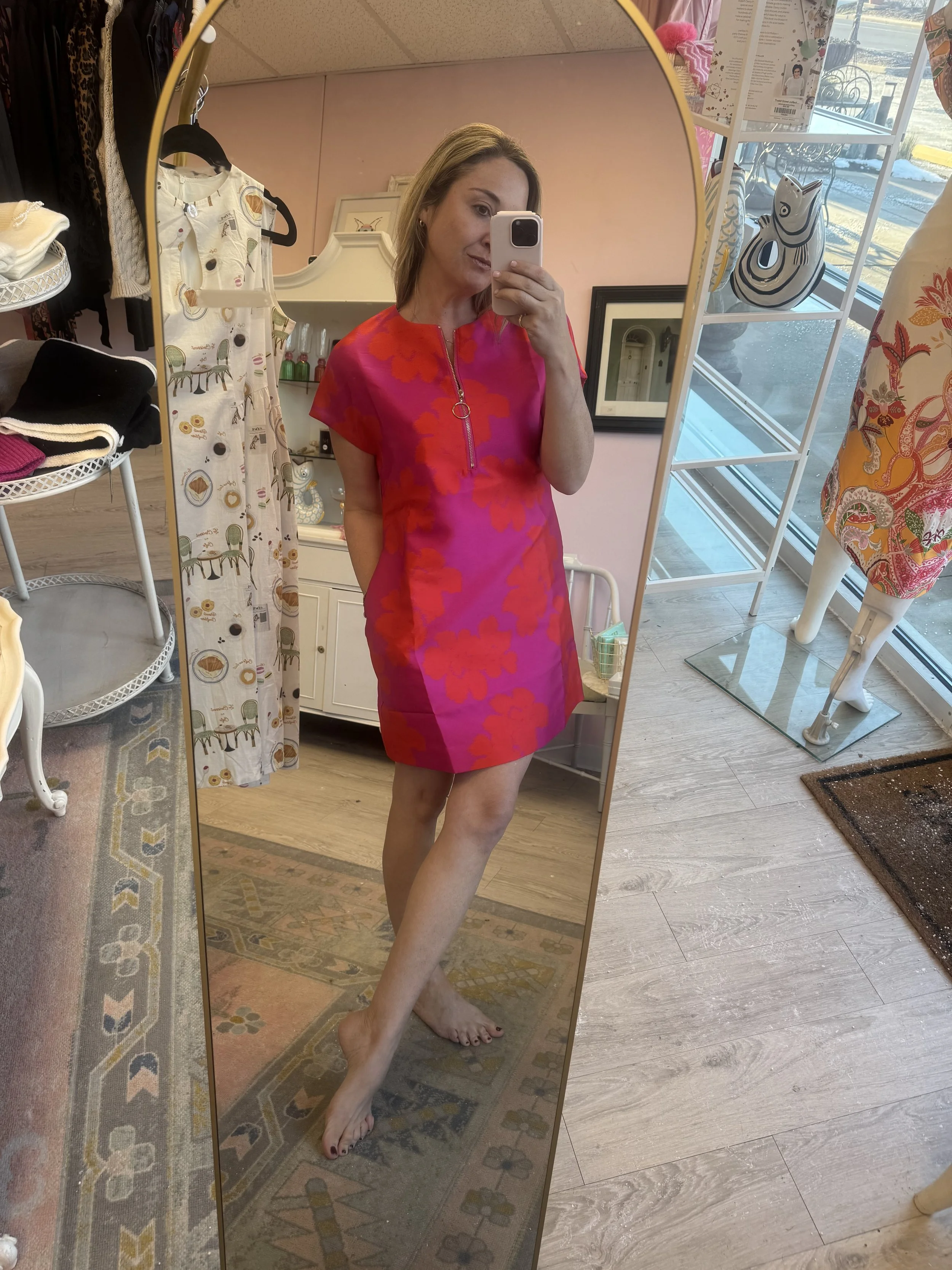 Pink/orange Jacquard Dress