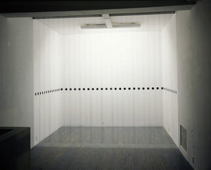 untitled. 1998
vinyl temperature control curtain, vinyl dots