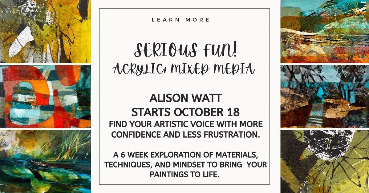 Serious Fun starts next week! Find out more on www.alisonwatt.ca